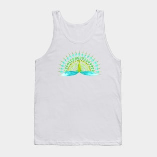 Turquoise and lime green mandala peacock Tank Top